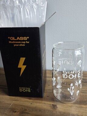 New Everyday Dose Glass Mushroom Cup for Elixir. New in box. Smoke free pet free